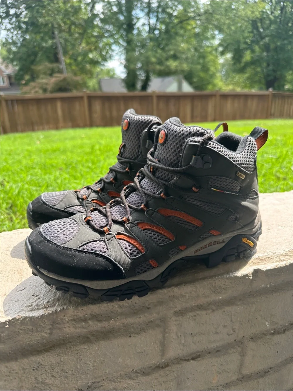 Merrell Men's Gray and Orange Trail Mid-Height Hiking Boots